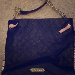 Sweet Betsey Johnson Black White w/Pink Hobo